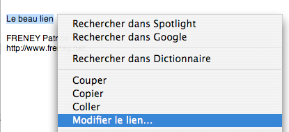 Mail - Menu contextuel Mail - Menu contextuel